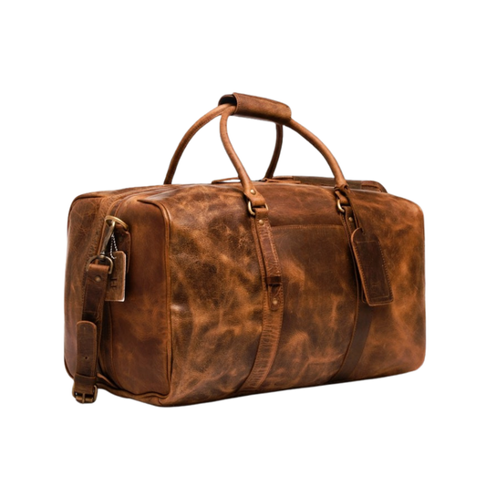 Leather Travel Weekender Duffle Bag