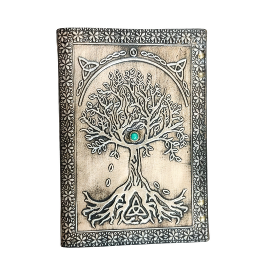 UV PRINT of Tree Of Life Leather Journal: Handmade Grimoire Sketchbook (600 Pages) UV PRINT