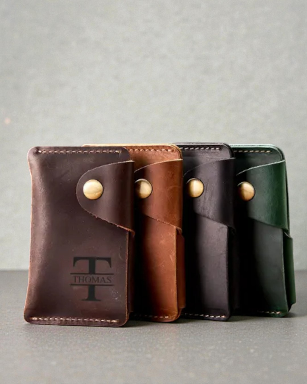 Custom Name Leather Coin Pouch Wallet – Slim Card & Cash Holder | Unique Gift for Him/Her, Valentine’s Day, Anniversary, Birthday