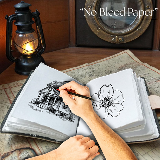 UV PRINT of Sailing Ship boat Journal Notebook Book of Shadows Genuine Leather Journal, Gift for Women and Men Handmade 200 Deckle Edge Paper