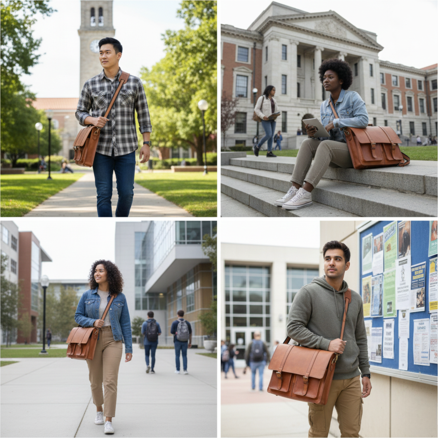 Leather Office travel Messenger Bag