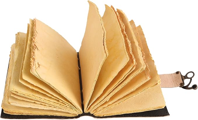Book of Spells Leather Bound Journal Deckle Edge Paper Grimoire Printed Diary Third Eye witchcraft supply and Witch Spell Notebook Antique Vintage Book for Men and Women (Pink Luna Moth)