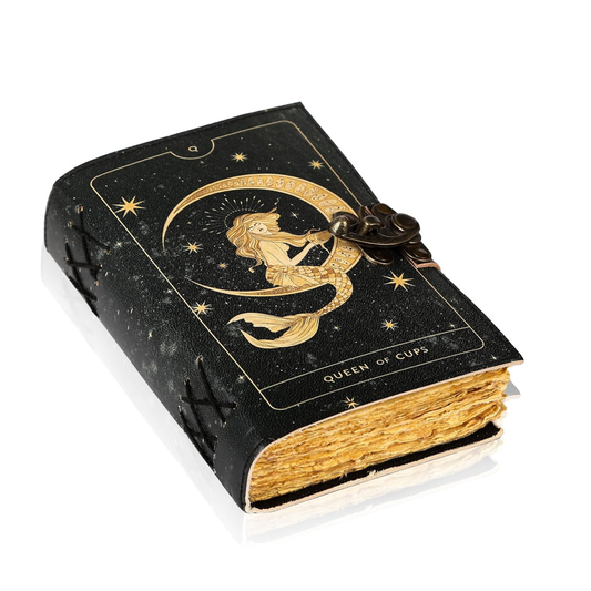 New Leather Diary for Man & Woman Size 7 x 5 inch Vintage Journal Notebook (QUEEN OF CUPS)