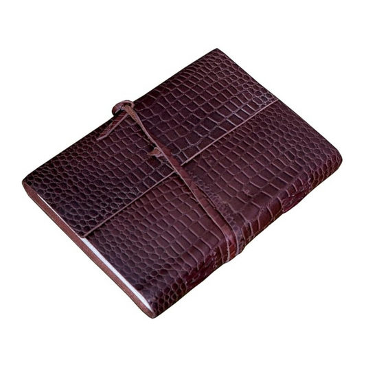 Vintage Leather Journal – 200 Handmade Vintage Deckle Edge Paper – Leather bound Journal For Women Men – Vintage Key Closure - Book of Shadows - Cappuccino Brown - 7X5