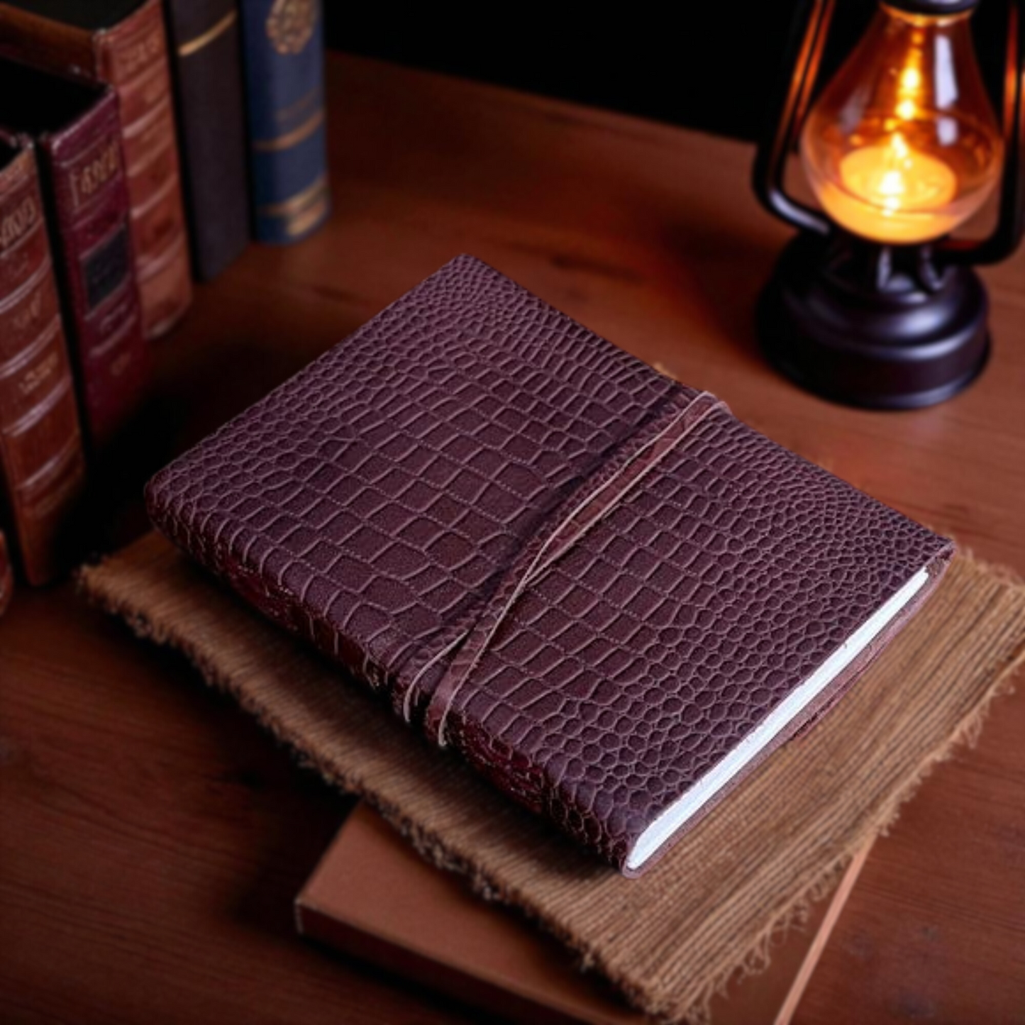 Vintage Leather Journal – 200 Handmade Vintage Deckle Edge Paper – Leather bound Journal For Women Men – Vintage Key Closure - Book of Shadows - Cappuccino Brown - 7X5