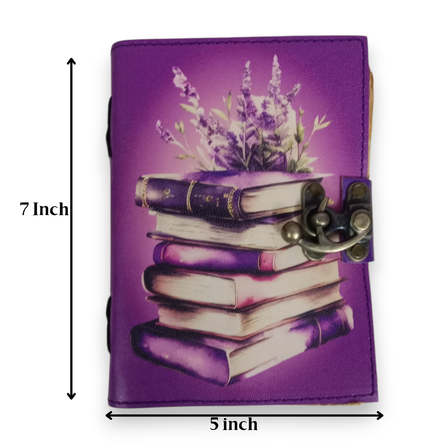 Blank Spell Book of Shadows Journal UV printed Witchcraft Supplies Wiccan Notebook Handmade Vintage Deckle Paper Grimoire Journal Leather Sketchbook, Drawing Journal (7 X 5)