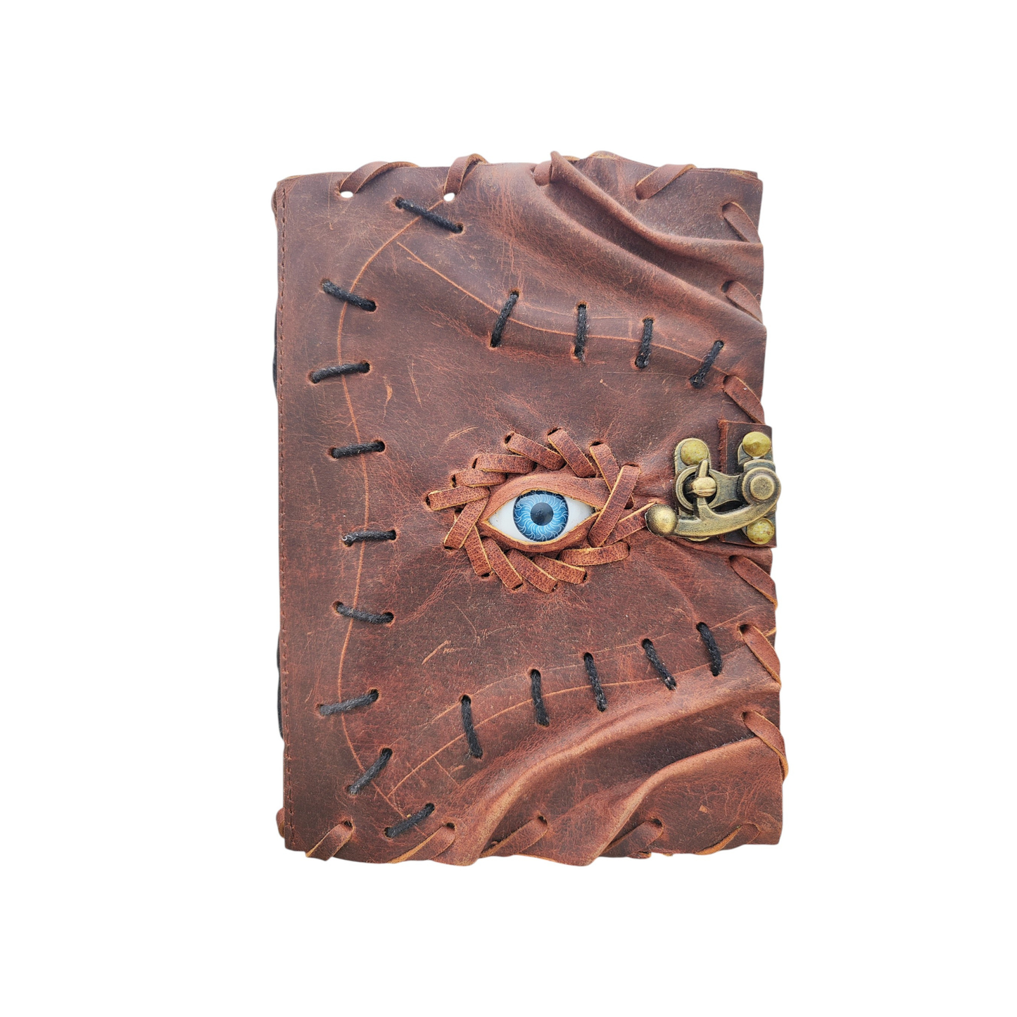 Vintage Hocus Pocus Book of Spells Leather Journal Evil Eye Diary Girmoire Spell Book Prop Gifts