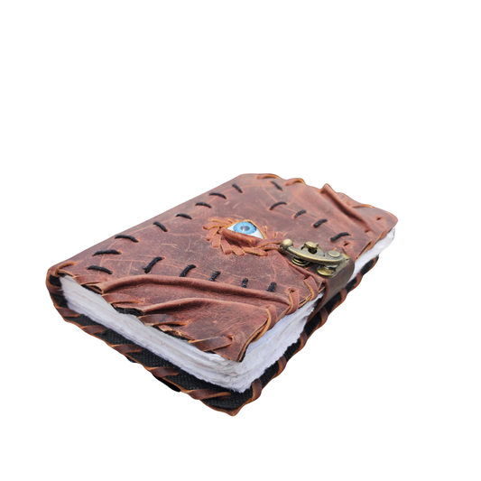 Vintage Hocus Pocus Book of Spells Leather Journal Evil Eye Diary Girmoire Spell Book Prop Gifts