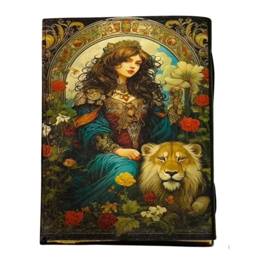 Blank Spell Book of Shadows Journal with Antique clasp Lock Vintage Handmade Leather UV Printed - 600 Pages