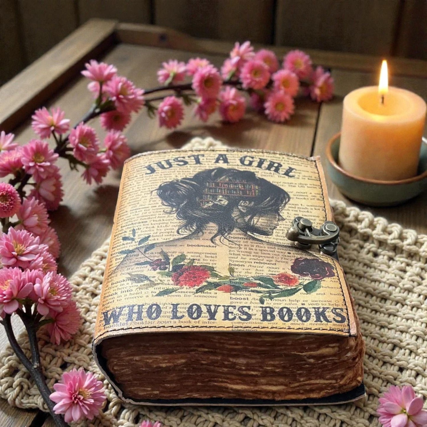 UV PRINT Leather Journal Notebook -Sketchbook grimoire journal - Book of Shadows vintage handbound Large Journal for Men and Women