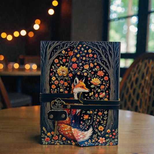 UV PRINT Leather Journal Notebook -Sketchbook grimoire journal - Book of Shadows vintage handbound Large Journal for Men and Women