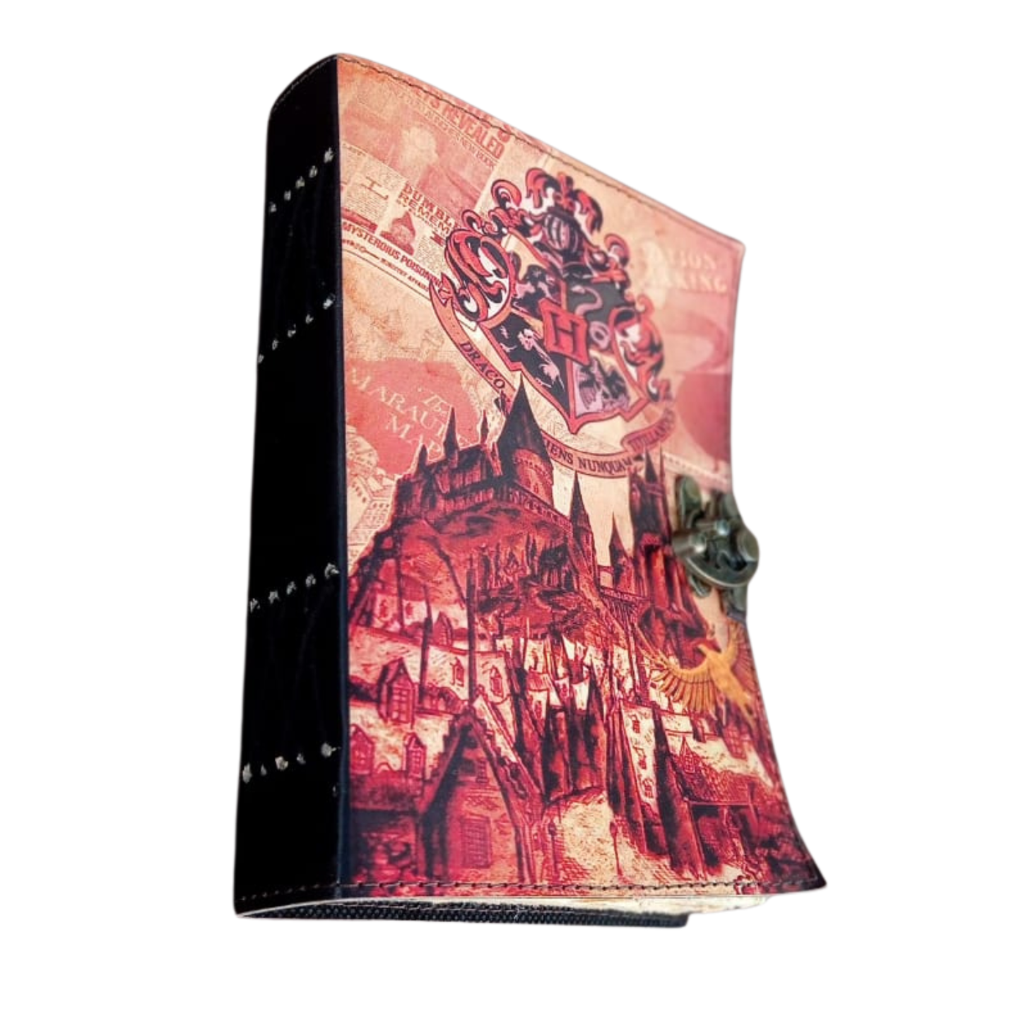 Leather Journal Spell book 5x7 Inch | Harry Potter Inspired Vintage Notebook | Hogwarts House Crest | 200 Deckle Edge Pages | Leather Diary for Gifting & Collectors