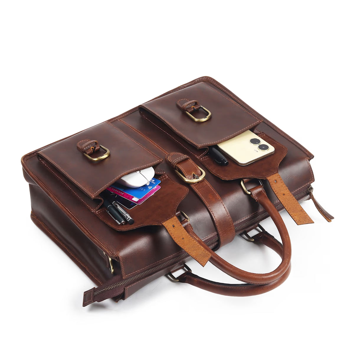 The Prastara Garrison Leather Laptop Messenger Bag