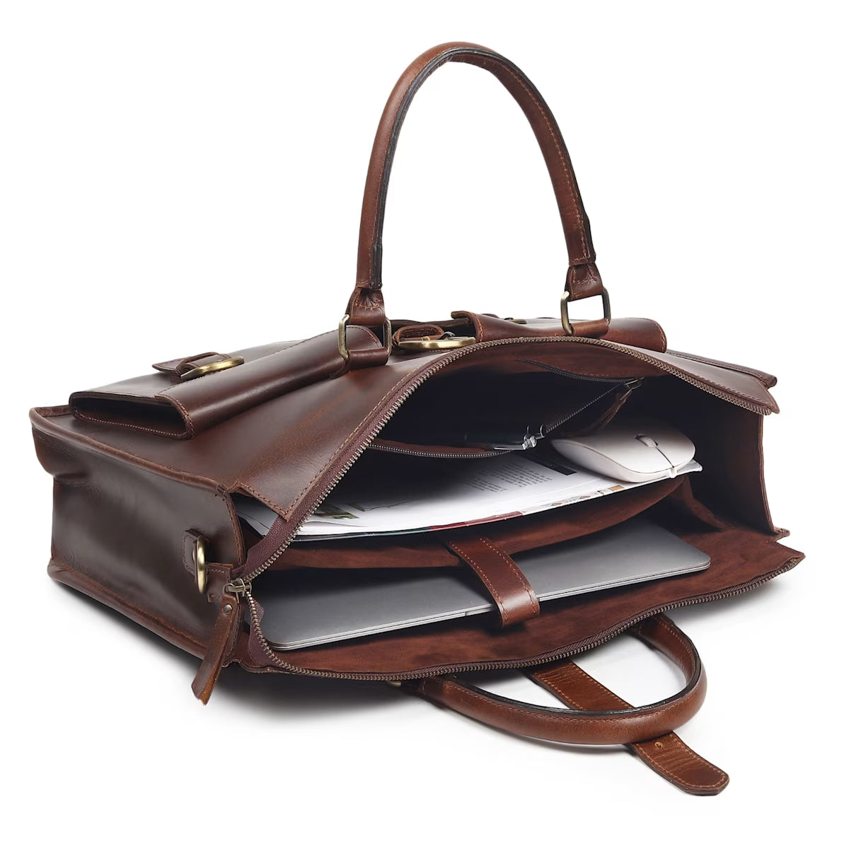 The Prastara Garrison Leather Laptop Messenger Bag