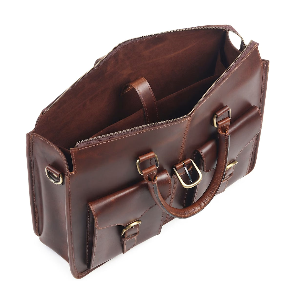 The Prastara Garrison Leather Laptop Messenger Bag