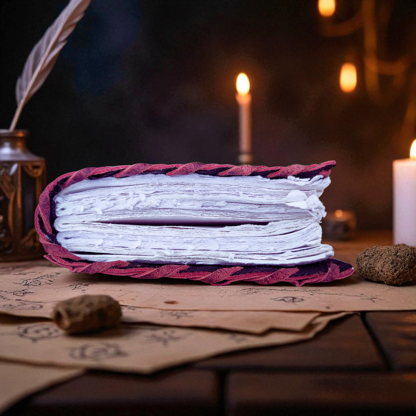 Prastara - Hocus Pocus Evil Eye Embossed 7X5" Handcrafted Leather Journal/Diary 200 Pages | 100% Genuine Leather