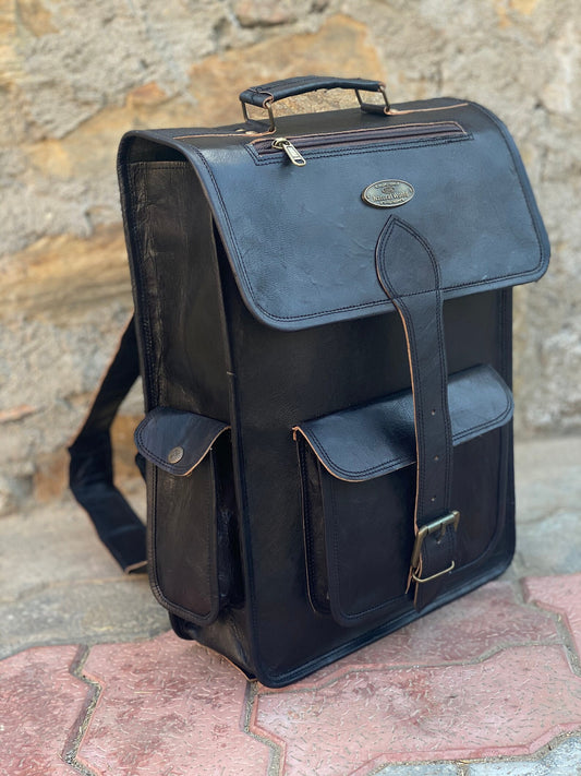 The Prastara Leather Goat genuine leather Men's Backpack
