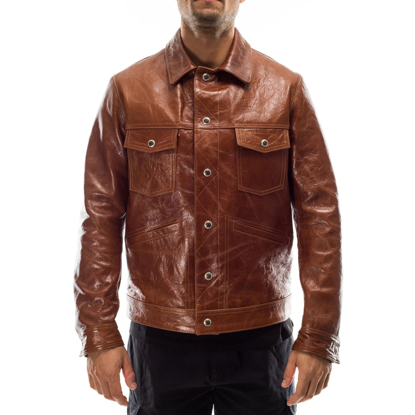 The Prastara Italian handmade Men genuine lambskin leather jacket