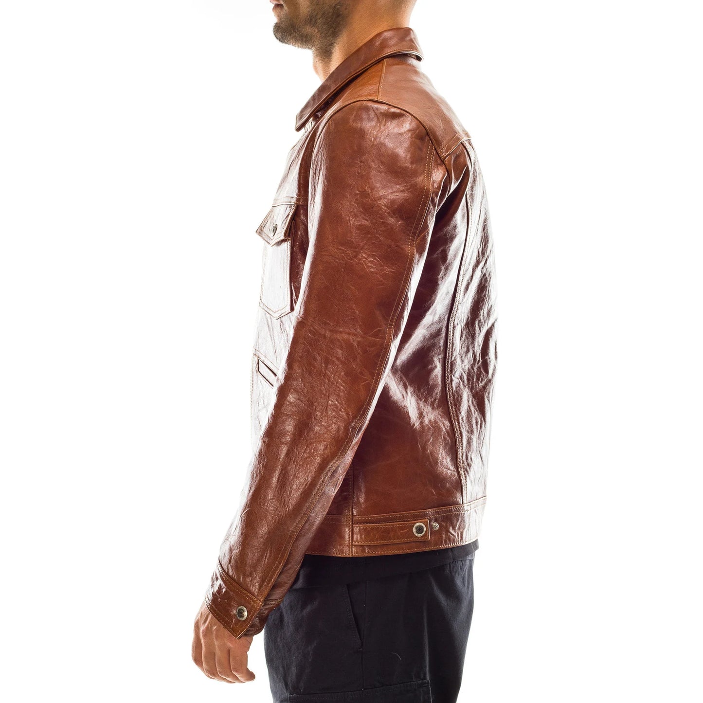 The Prastara Italian handmade Men genuine lambskin leather jacket