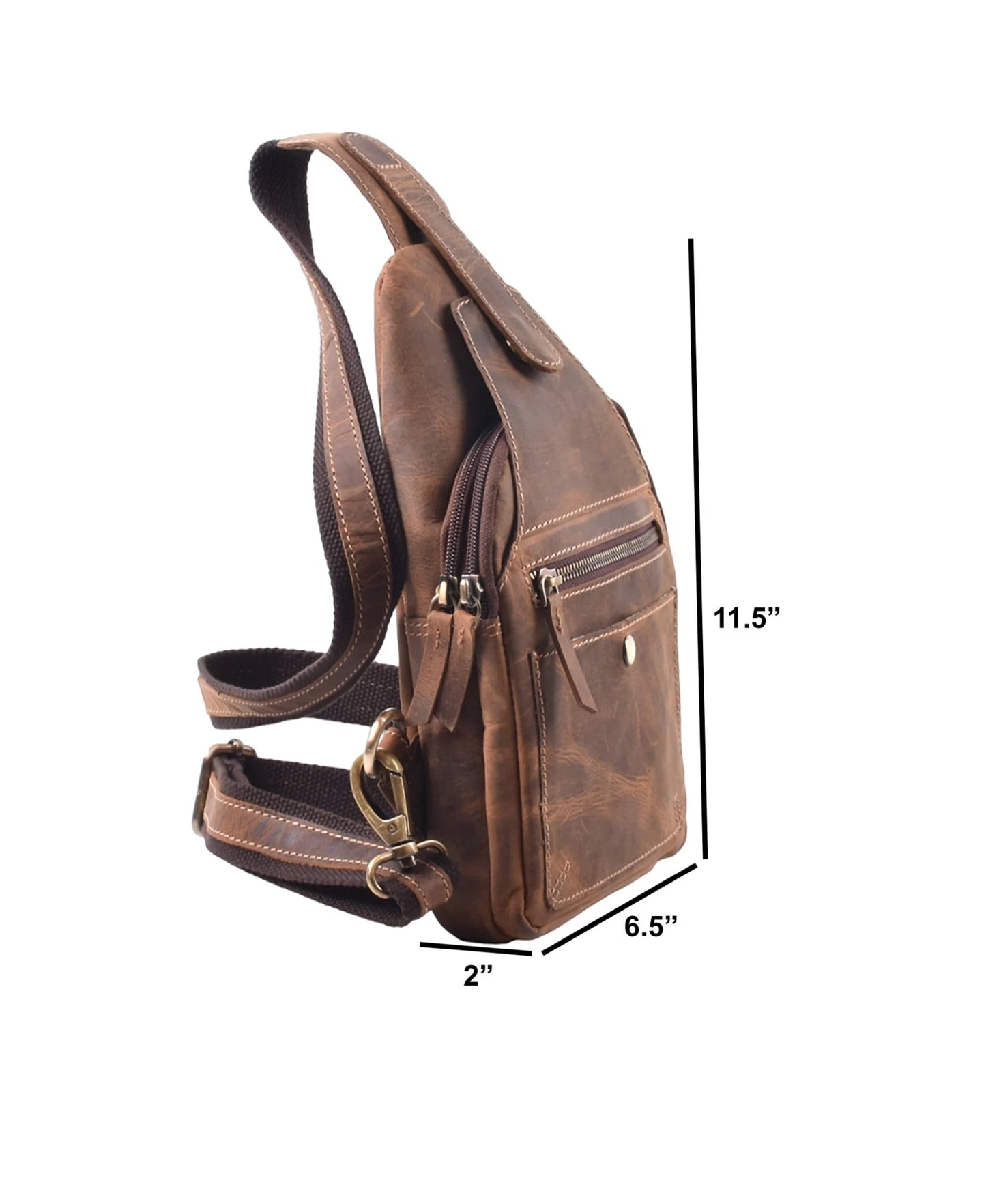 The Prastara Genuine Full-Grain Leather Sling/Cross Body Purse Handmade