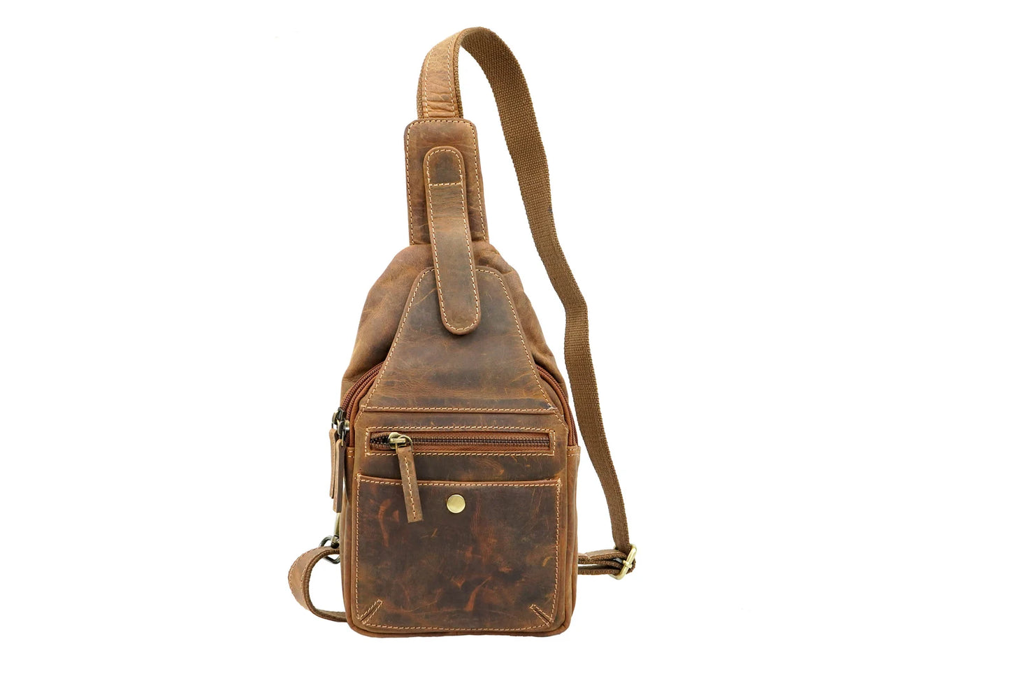 The Prastara Genuine Full-Grain Leather Sling/Cross Body Purse Handmade