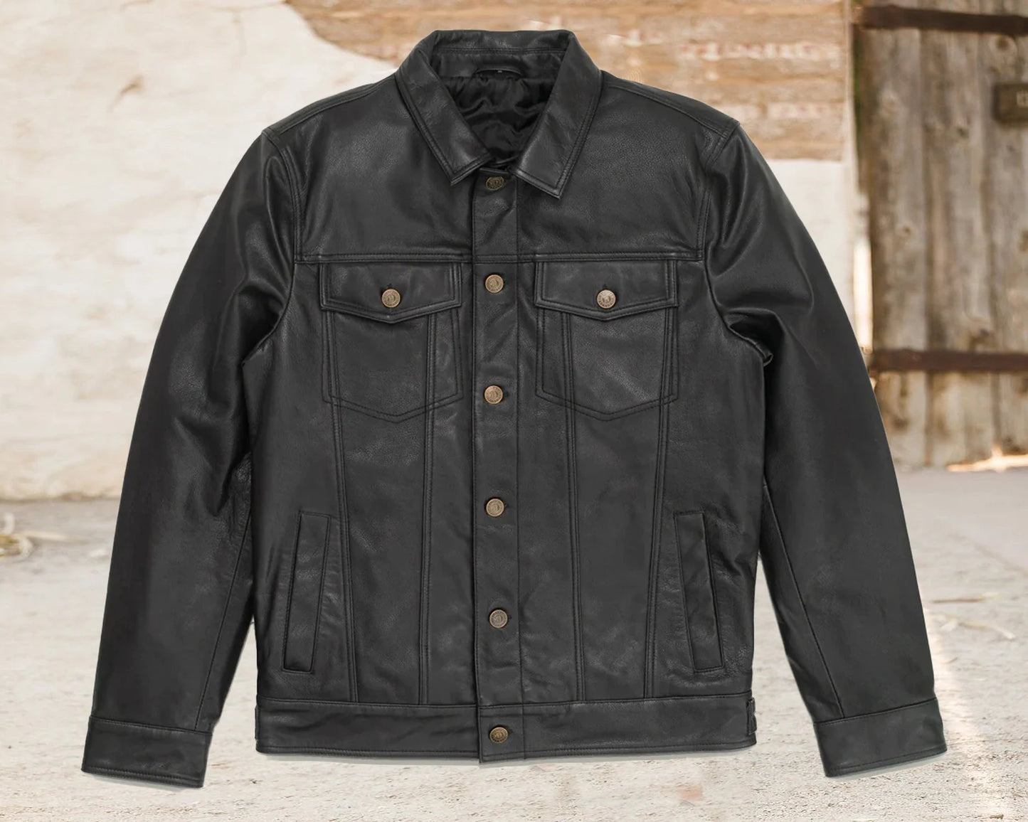 The Prastara Men's Black Lambskin Leather Jacket