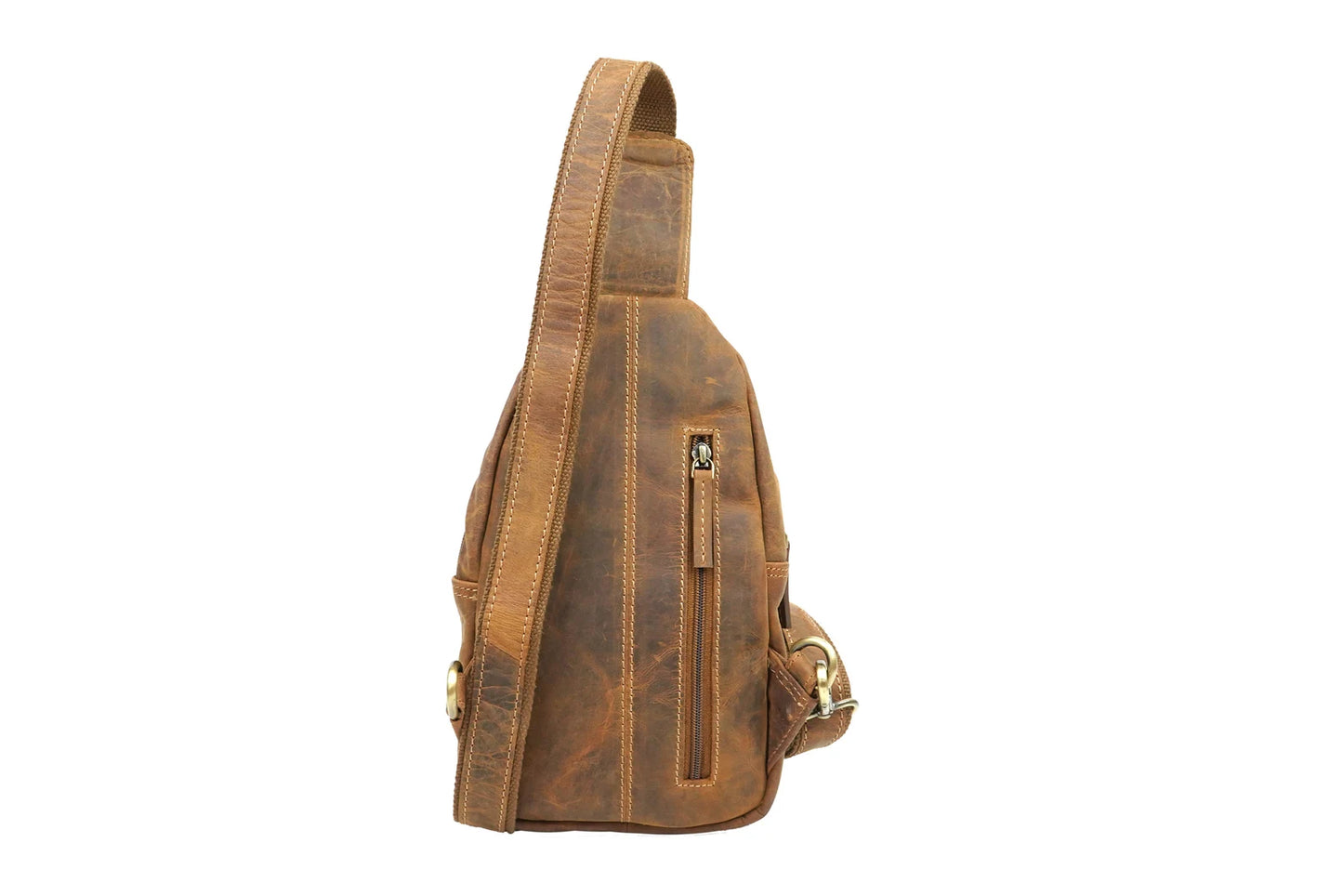 The Prastara Genuine Full-Grain Leather Sling/Cross Body Purse Handmade