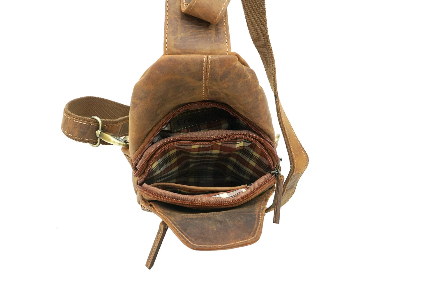 The Prastara Genuine Full-Grain Leather Sling/Cross Body Purse Handmade