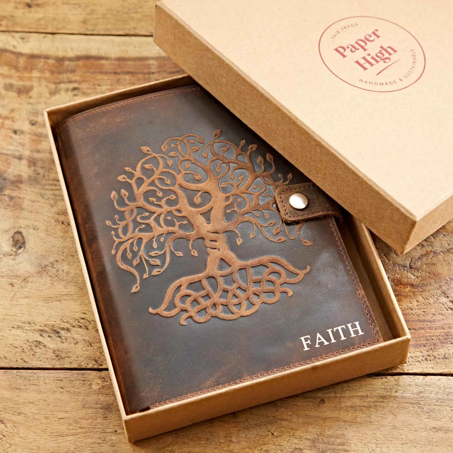 The Prastara Personalised Buffalo Leather Refillable Tree of Life Journa