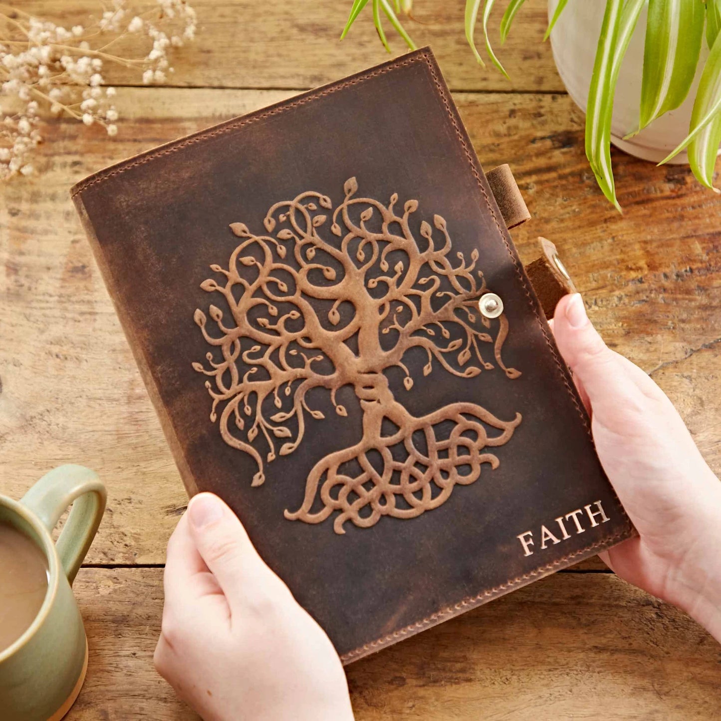 The Prastara Personalised Buffalo Leather Refillable Tree of Life Journa