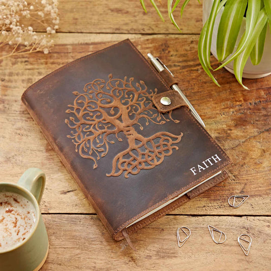 The Prastara Personalised Buffalo Leather Refillable Tree of Life Journa