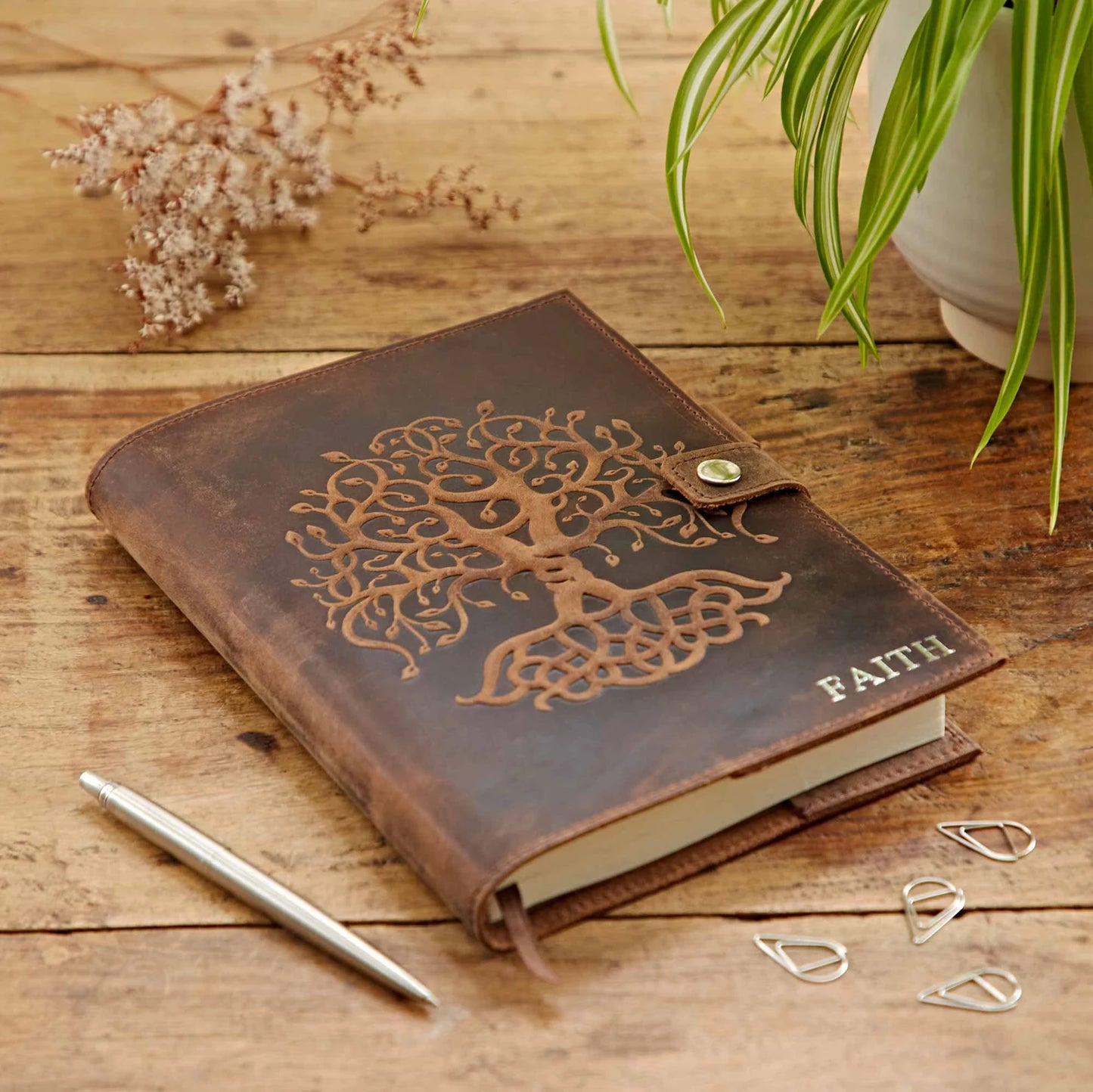 The Prastara Personalised Buffalo Leather Refillable Tree of Life Journa