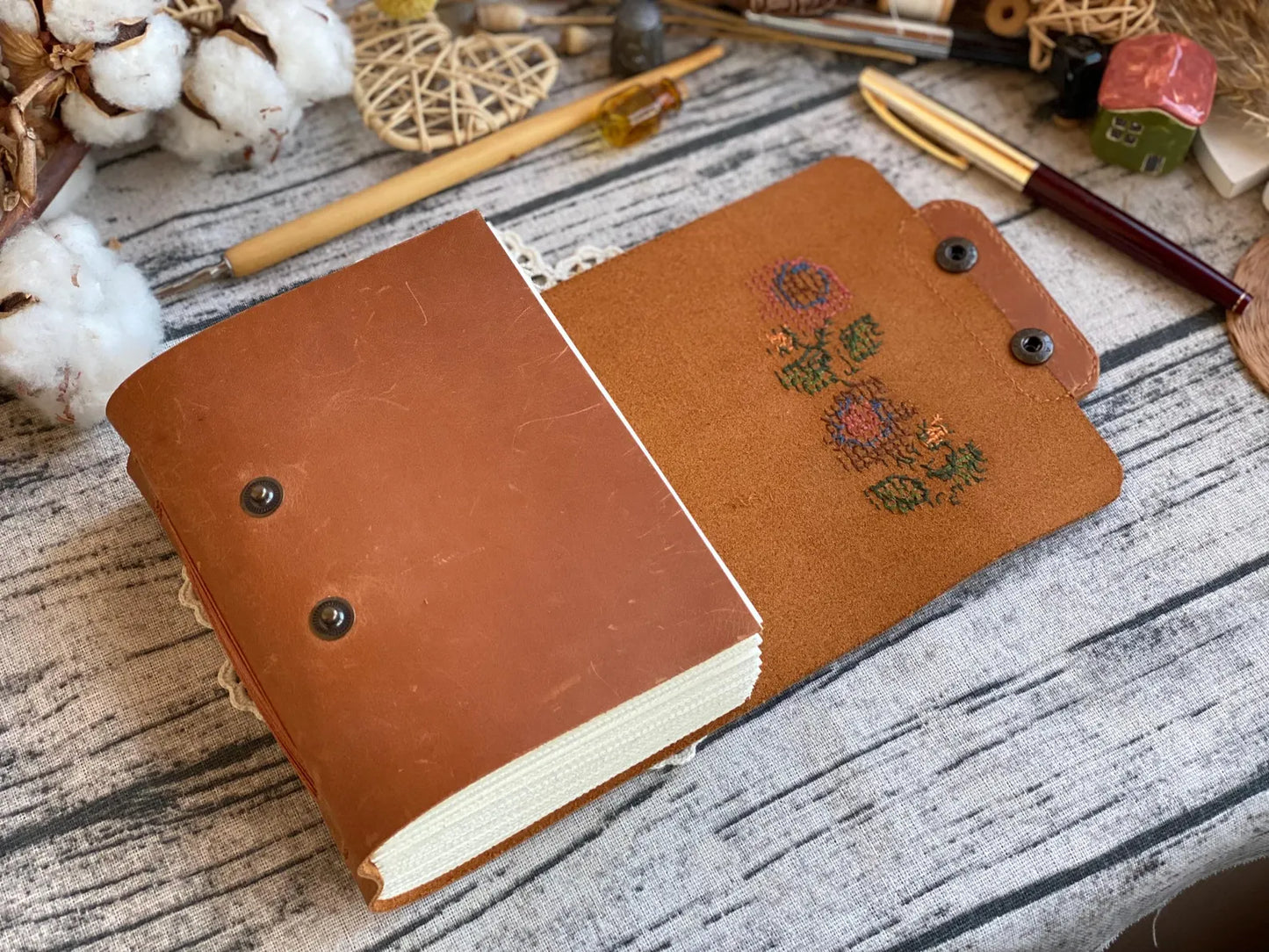 The Prastara Cognac Leather Journal