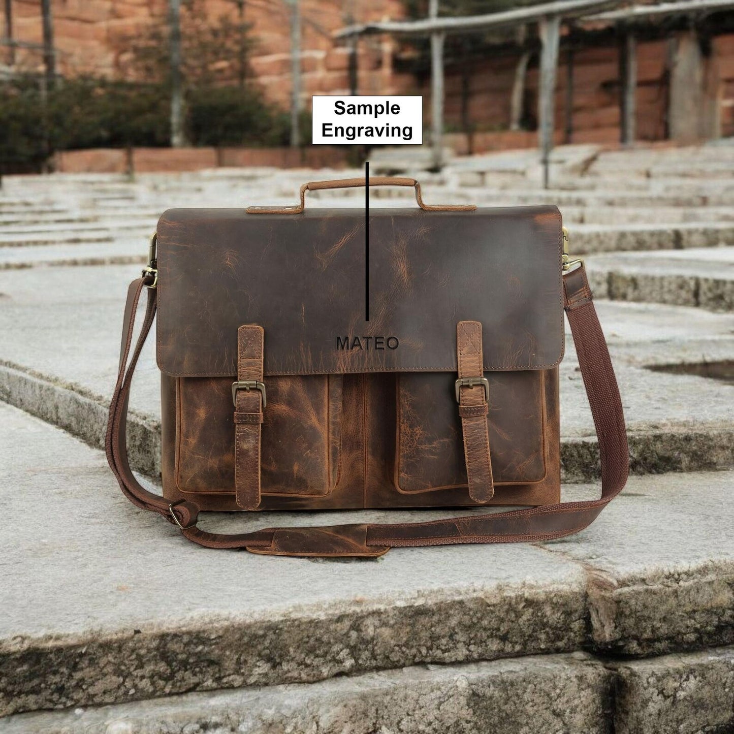 The Prastara Handcrafted Leather Laptop Bag