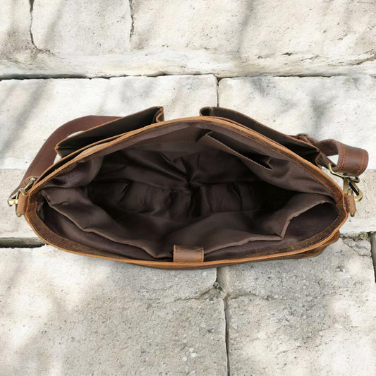 The Prastara Handcrafted Leather Laptop Bag