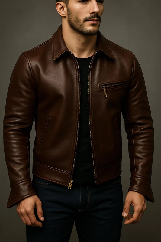 The Prastara Men’s Sheepskin Leather Jacket