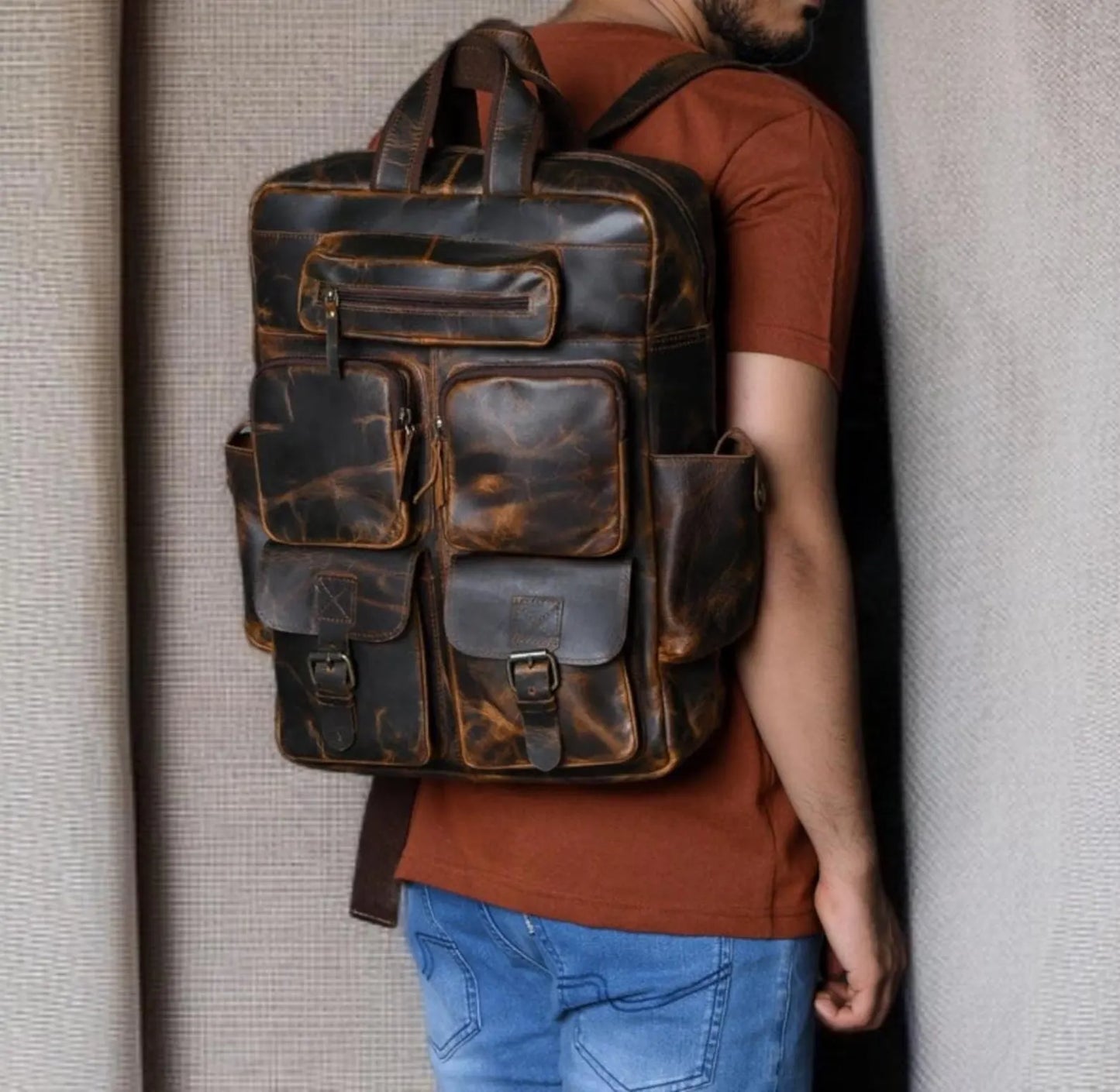 The Prastara Leather Backpack