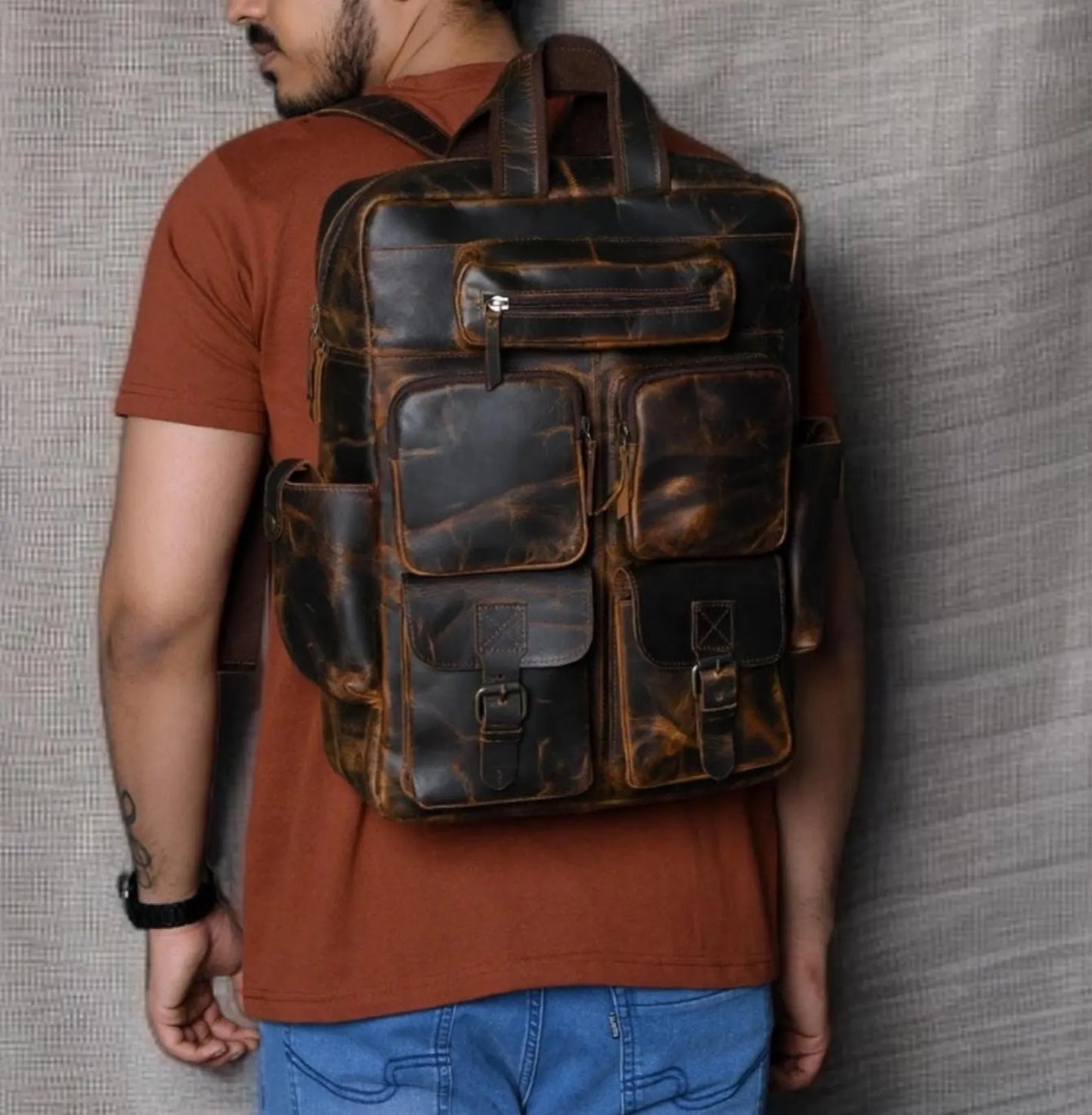 The Prastara Leather Backpack