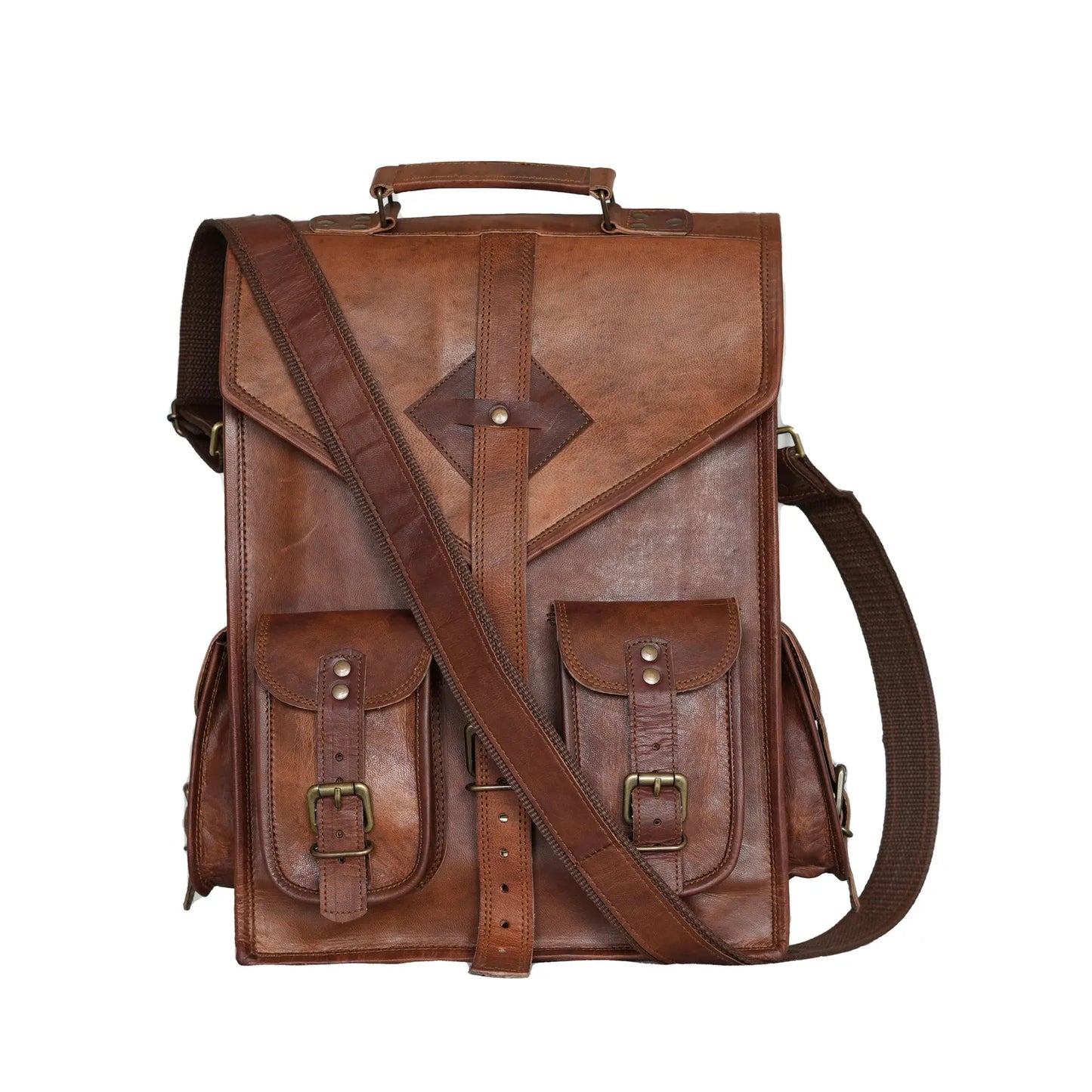The Prastara Handcrafted Goat Leather Messenger Bag