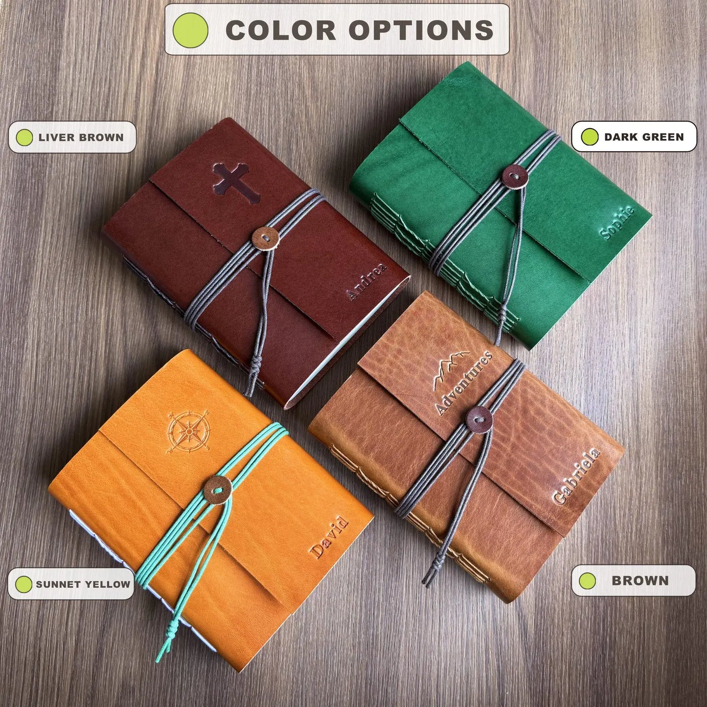 The Prastara Personlaized leather journal notebook