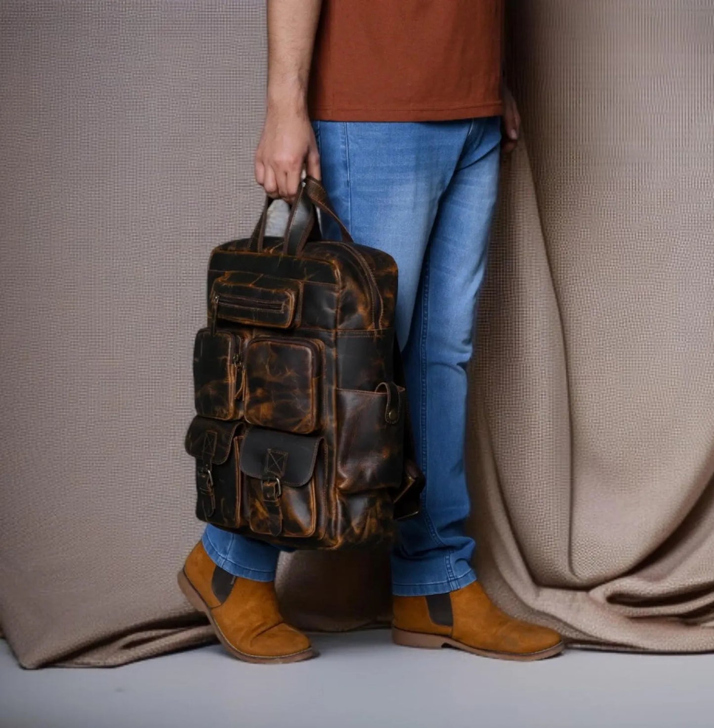 The Prastara Leather Backpack
