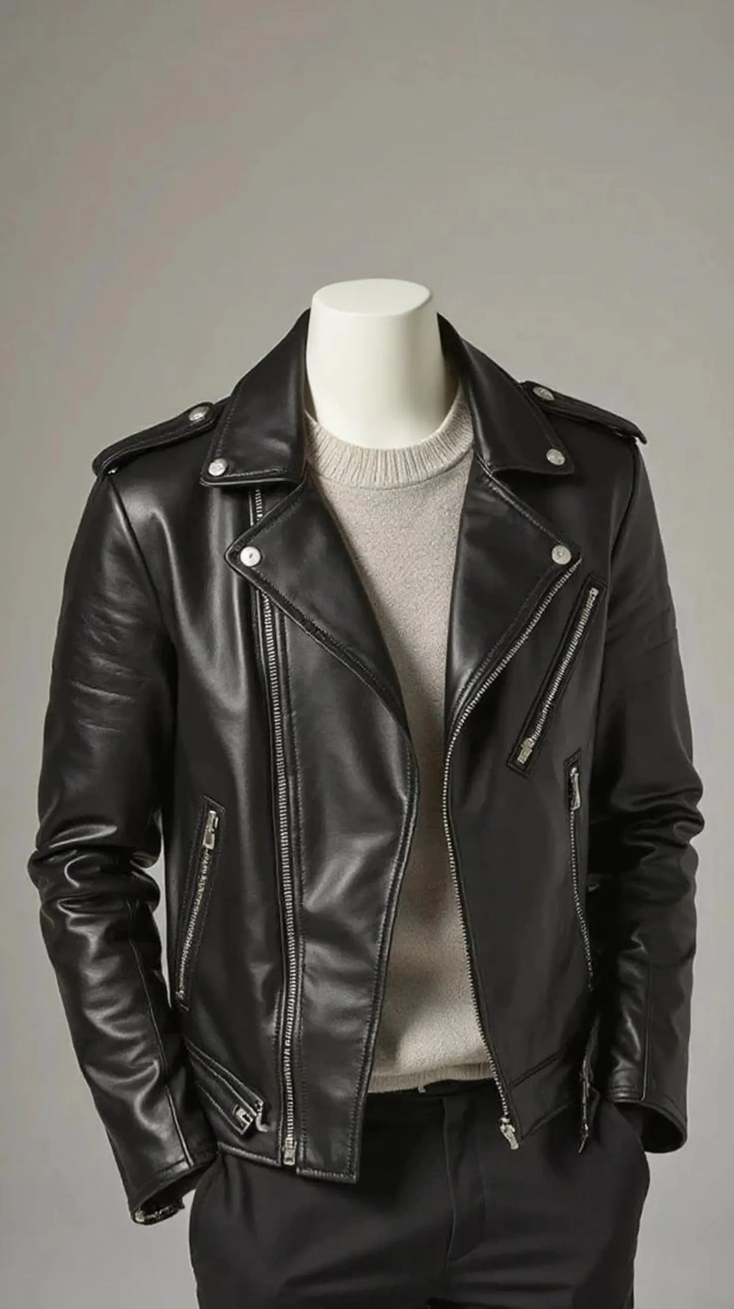 The Prastara Leather Jacket Men's handmade new style
