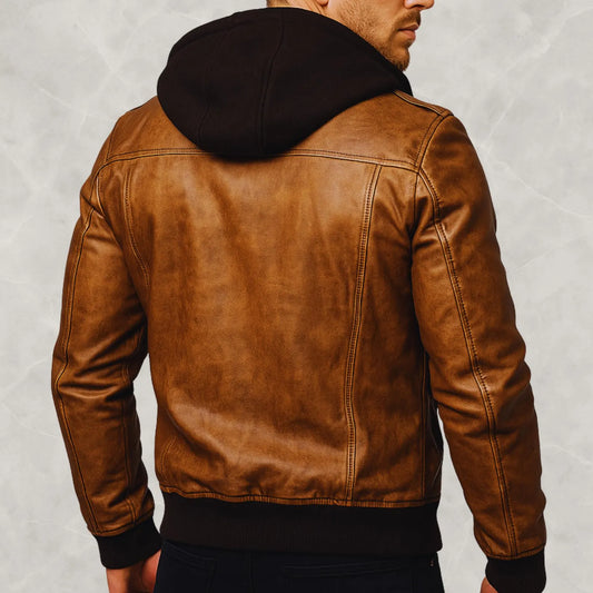 The Prastara Brown Leather Jacket