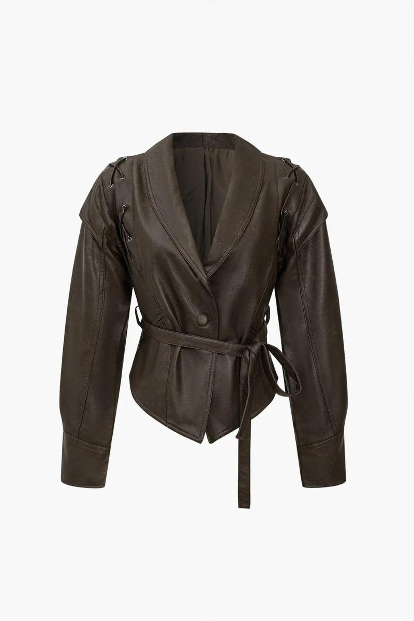 The Prastara Women's Latest Design Black Brown Oversized Leather Jacket