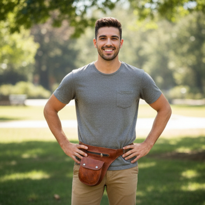Genuine Leather Waist Thigh Utility Bag