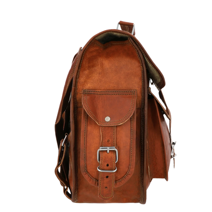 Leather laptop Backback