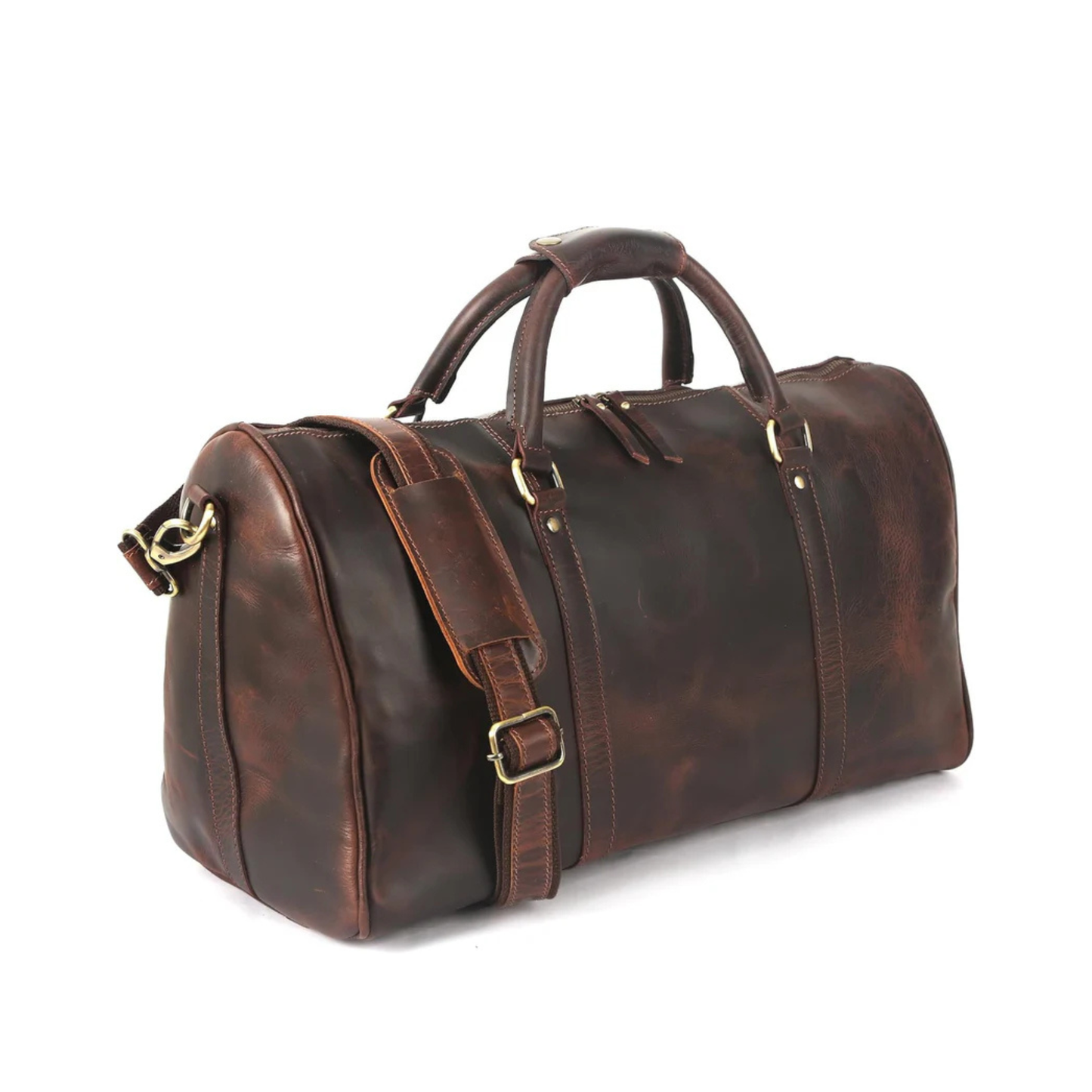 The Prastara Oversized Dark Brown Weekender Leather
