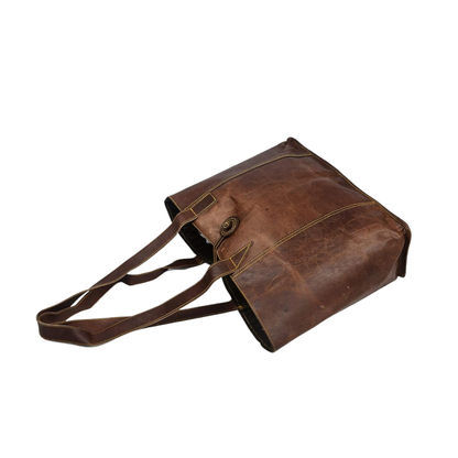 Vintage Leather Work Tote Bag