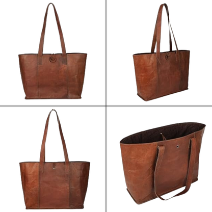 Vintage Leather Work Tote Bag