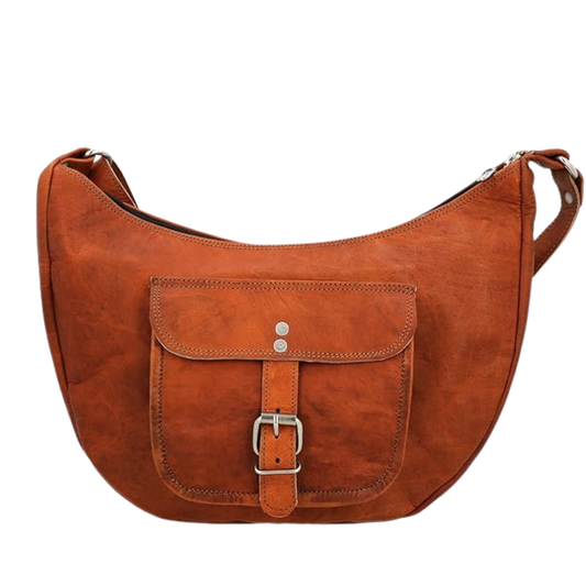 Classic Leather Hobo Shoulder Bag